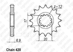 Kit chaine Aprilia 50 Tuono