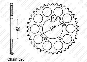 Kit chaine Aprilia 125 Pegaso