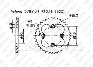 Kit chaine Axr 300 Sp / Adly 300