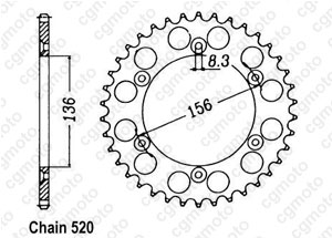 Kit chaine Beta 250/450/525 Rr Enduro