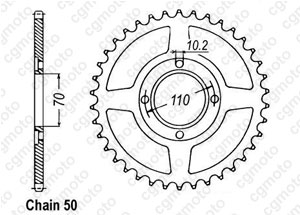 Kit chaine Honda Cb 250 Twin/N