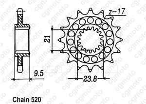 Kit chaine Honda Cr 250 Rl Rm