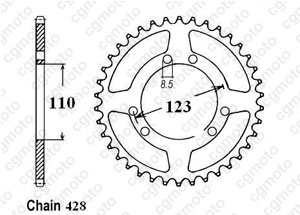 Kit chaine Hrd Sonic 50 Sm/Enduro