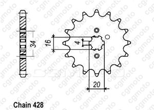 Kit chaine Rieju 125 Mrx/Smx