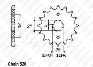 Kit chaine Sachs 125 Roadster V2