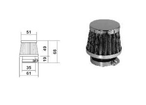 Filtre à Air Cornet Ø35mm Longueur: 68mm Droit