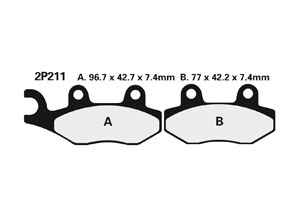 Plaquette de frein Nissin 2P211NS semi-metallique