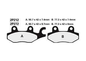 Plaquette de frein Nissin 2P212NS semi-metallique
