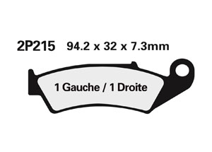 Plaquette de frein Nissin 2P215GS semi-metallique