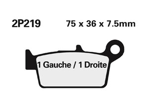 Plaquette de frein Nissin 2P219GS semi-metallique