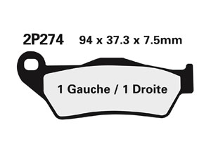 Plaquette de frein Nissin 2P274GS semi-metallique