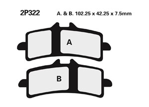 Plaquette de frein Nissin 2P322ST METAL FRITTE