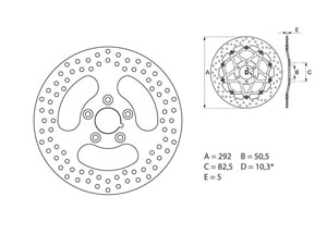 Disque de frein arrière Brembo Serie ORO rond fixe Harley-Davidson 883 XLH