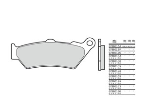 Plaquette de frein BREMBO type 07BB03LA métal fritté route