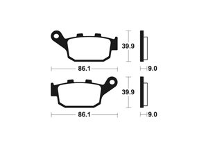 Plaquettes de frein TECNIUM MR381 Métal fritté.