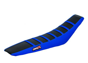 Housse de selle TM MX-EN 125 250 450 530 2008-2014 TOP BLACK- SIDE BLUE-STRIPES BLUE (M1011-3BBLBL)