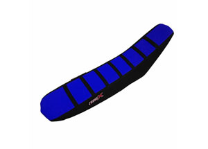 Housse de selle TM MX-EN FI 250 450 530 2015-2020 TOP BLUE- SIDE BLACK-STRIPES BLACK (M1012-3BLBB)