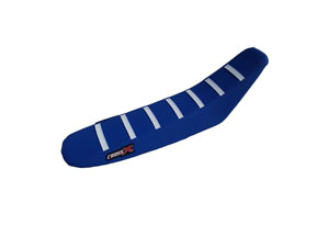 Housse de selle TM MX 85 08-20 TOP BLUE- SIDE BLUE-STRIPES WHITE (M1014-3BLBLW)