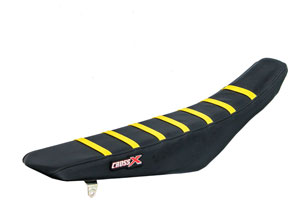 Housse de selle SUZUKI DRZ 400 01-20 TOP BLACK- SIDE BLACK-STRIPES YELLOW (M313-3BBY)