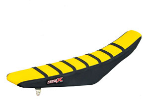 Housse de selle SUZUKI DRZ 400 01-20 TOP YELLOW- SIDE BLACK-STRIPES BLACK (M313-3YBB)