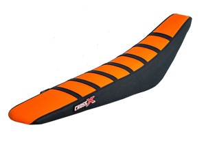 Housse de selle KTM SX SXF 2019-2020 EXC 2020 TOP ORANGE- SIDE BLACK-STRIPES BLACK (M524-3OBB)