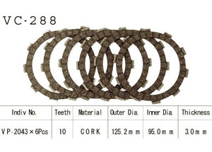 Kit Disques d'Embrayage Garnis Cross Tzr 125 1987/1992