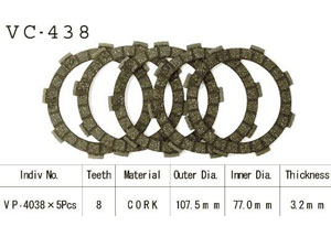 Kit Disques d'Embrayage Garnis Cross Kx80 C/E 1981/1984